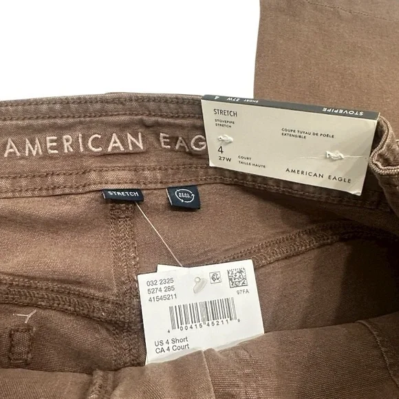 American Eagle Brown Stovepipe Utility  Wide Leg Pants Size 4 Short NWT - Picture 9 of 9